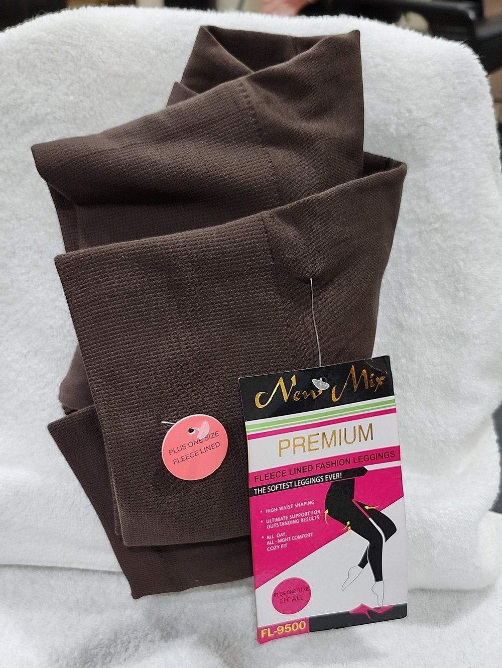 NEW MIX BROWN FLEECE-LINED FASHION LEGGINGS